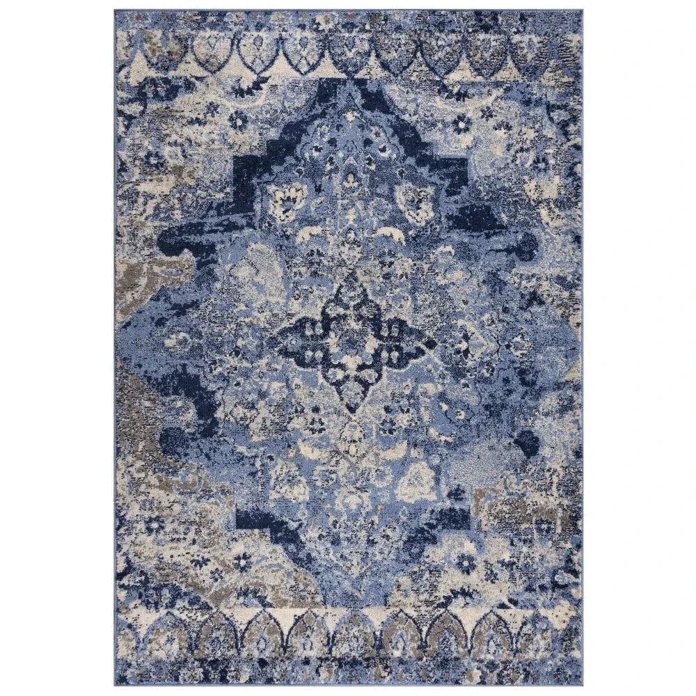 Dana Medallion Blue Kitchen Hallway Runner Rug - LOOMLAN - LOOMLAN - Area Rugs