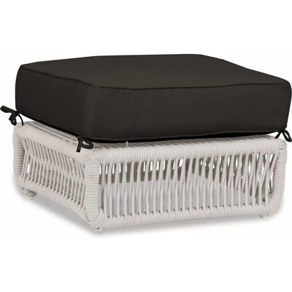 Dana Rope Rectangular Outdoor Ottoman-Outdoor Ottomans-Sunset West-Spectrum Carbon-LOOMLAN
