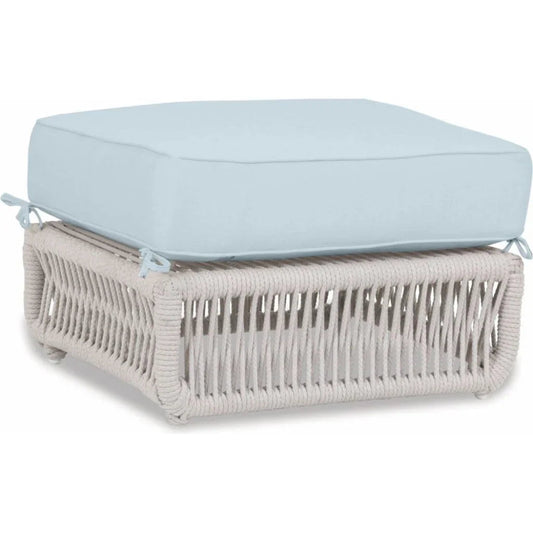 Dana Rope Rectangular Outdoor Ottoman-Outdoor Ottomans-Sunset West-Canvas Skyline-LOOMLAN
