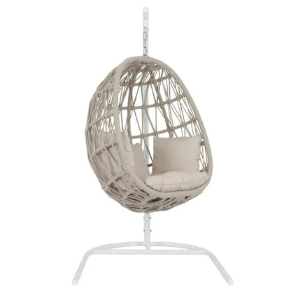 Dana Sunbrella Hanging Outdoor Hangging Chair-Outdoor Hanging Chairs-Sunset West-Linen Canvas-LOOMLAN