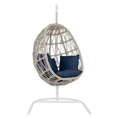 Dana Sunbrella Hanging Outdoor Hangging Chair-Outdoor Hanging Chairs-Sunset West-Spectrum Indigo-LOOMLAN
