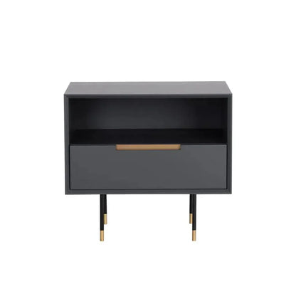 Danbury Wooden Steel Nightstand - LOOMLAN - SUNPAN - Nightstands