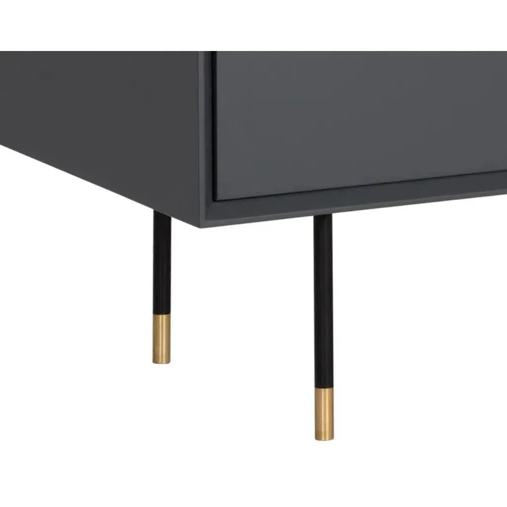 Danbury Wooden Steel Nightstand - LOOMLAN - SUNPAN - Nightstands