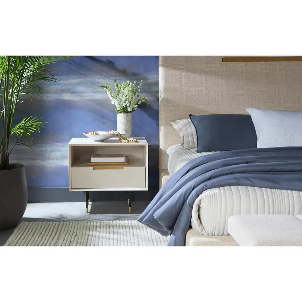 Danbury Wooden Steel Nightstand - LOOMLAN - SUNPAN - Nightstands