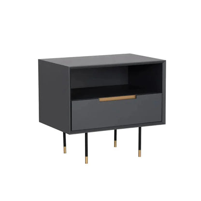 Danbury Wooden Steel Nightstand - LOOMLAN - SUNPAN - Nightstands