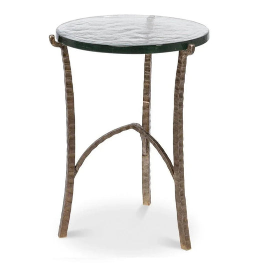 Dandy Iron Framed Round Side Table - LOOMLAN - Sarreid - Side Tables