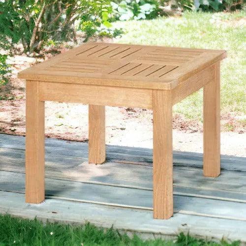 Dane Square Teak Outdoor Side Table - LOOMLAN - HiTeak - Outdoor Side Tables