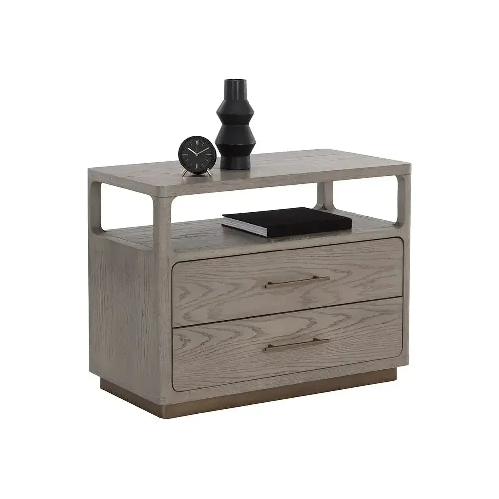 Danette Solid Wood Nightstand - LOOMLAN - SUNPAN - Nightstands