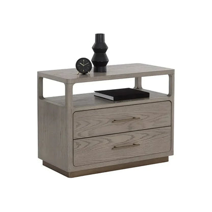 Danette Solid Wood Nightstand - LOOMLAN - SUNPAN - Nightstands