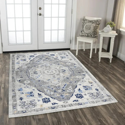 Dang Medallion Gray Kitchen Hallway Runner Rug - LOOMLAN - LOOMLAN - Area Rugs