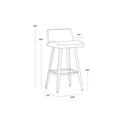 Dani Leather Counter Stool - LOOMLAN - SUNPAN - Counter Stools
