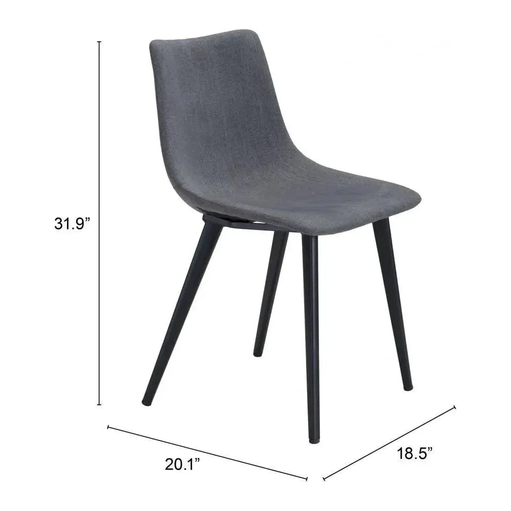 Daniel Performance Fabric Armless Dining Chair 2PC - LOOMLAN - Zuo Modern - Dining Chairs
