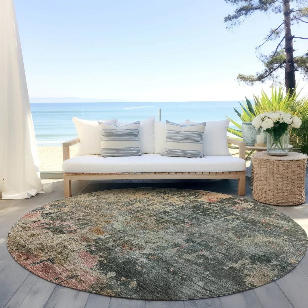 Danira Green Washable Indoor - Outdoor Rug - LOOMLAN - LOOMLAN Rugs - Outdoor Rugs