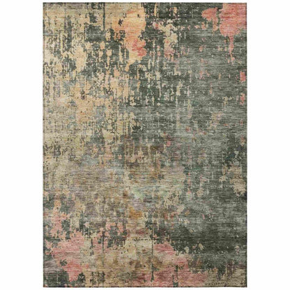 Danira Green Washable Indoor - Outdoor Rug - LOOMLAN - LOOMLAN Rugs - Outdoor Rugs