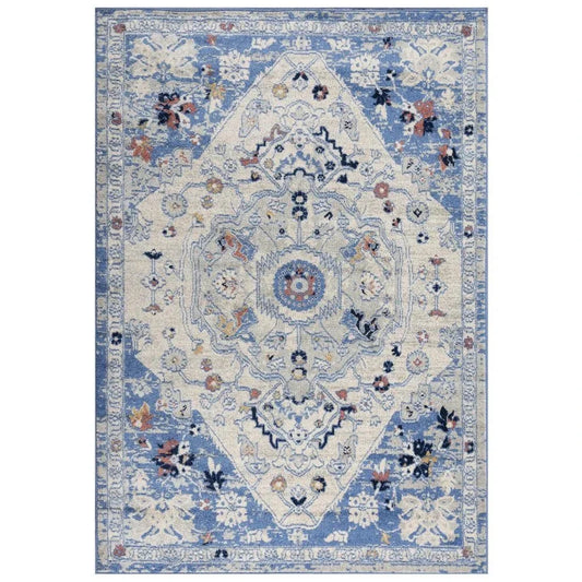 Dann Medallion Blue Kitchen Hallway Runner Rug - LOOMLAN - LOOMLAN - Area Rugs