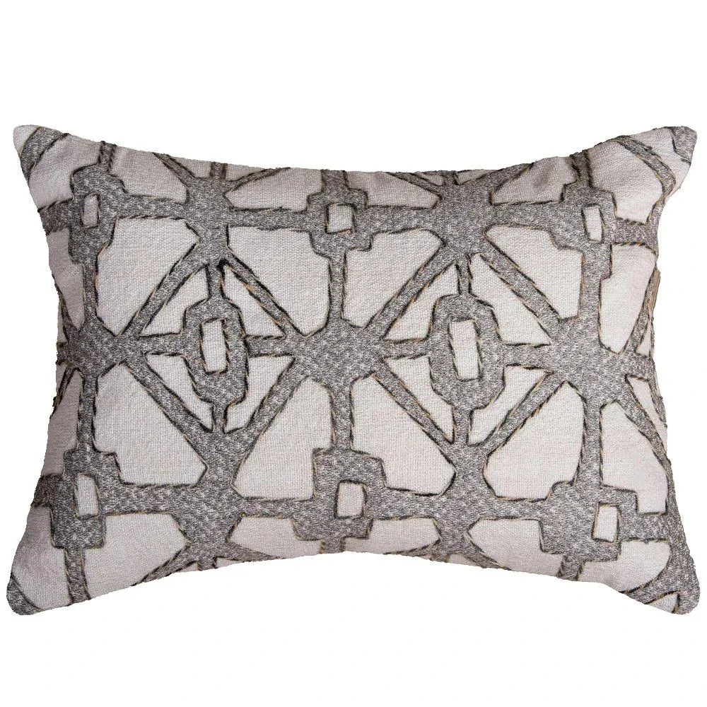 Danny Outdoor Lumbar Pillow-Outdoor Pillows-LOOMLAN-Grey-LOOMLAN