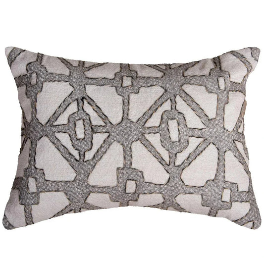Danny Outdoor Lumbar Pillow-Outdoor Pillows-LOOMLAN-Grey-LOOMLAN