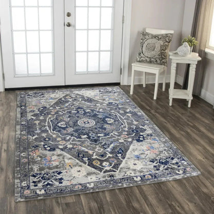 Dant Medallion Gray Kitchen Hallway Runner Rug - LOOMLAN - LOOMLAN - Area Rugs