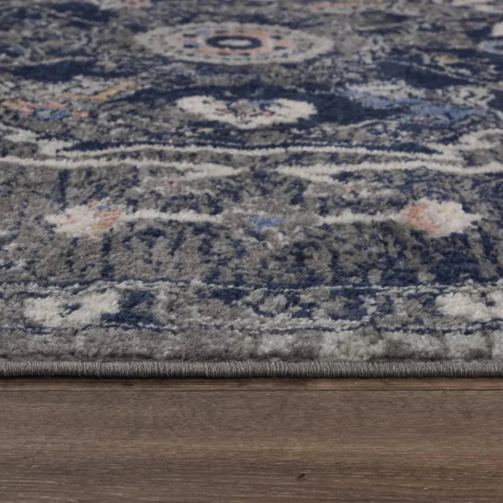 Dant Medallion Gray Kitchen Hallway Runner Rug - LOOMLAN - LOOMLAN - Area Rugs