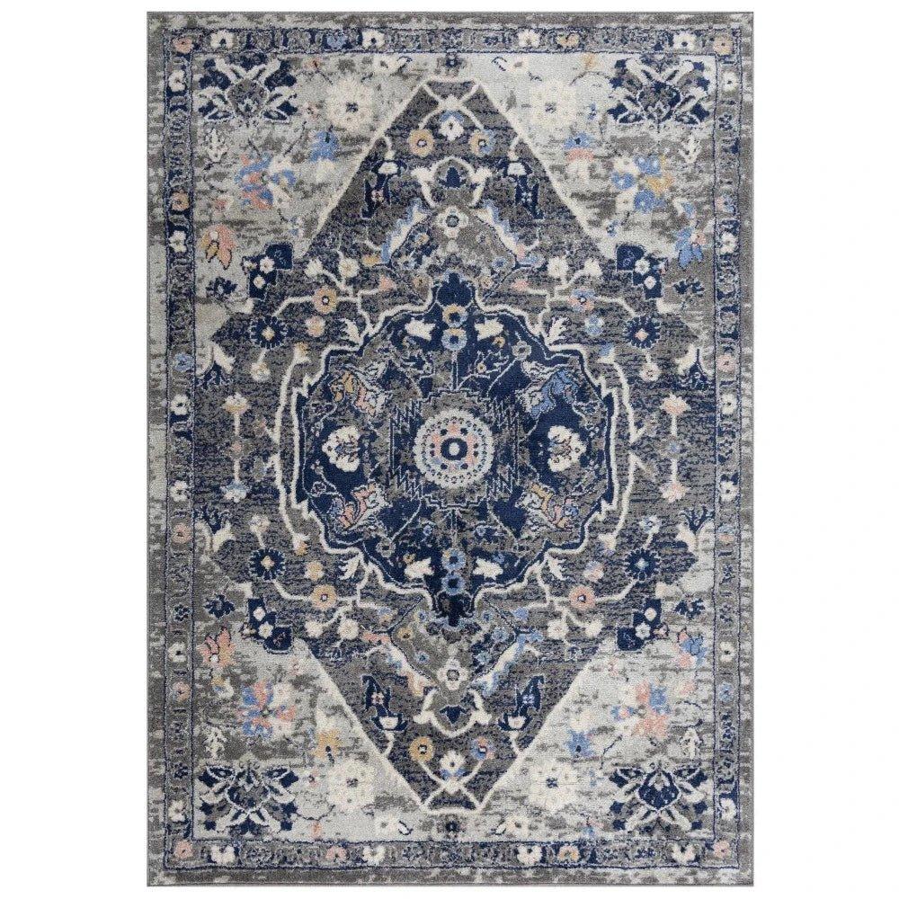 Dant Medallion Gray Kitchen Hallway Runner Rug - LOOMLAN - LOOMLAN - Area Rugs