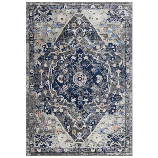 Dant Medallion Gray Kitchen Hallway Runner Rug - LOOMLAN - LOOMLAN - Area Rugs