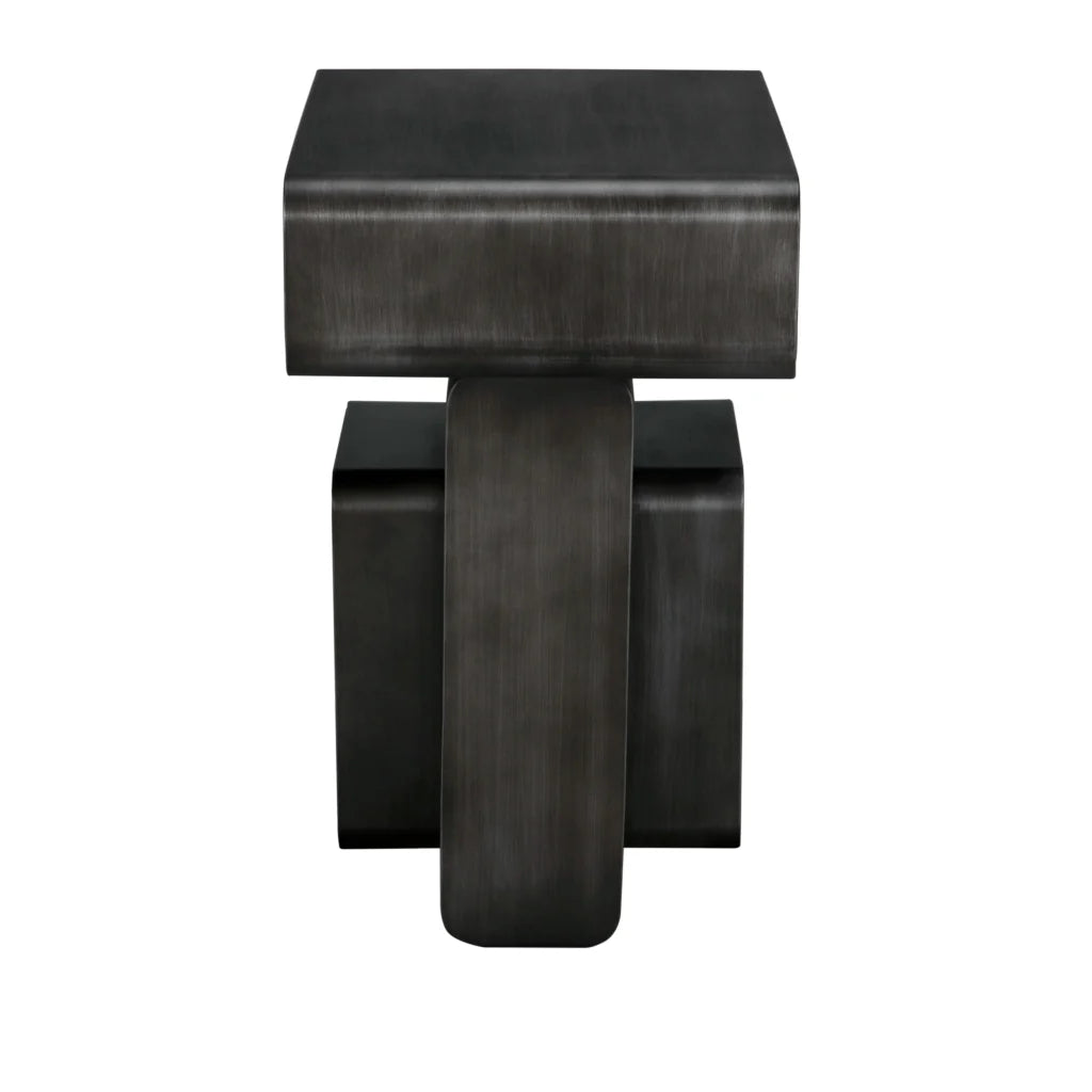 Danville Industrial Steel Side Table - LOOMLAN - Noir - Side Tables