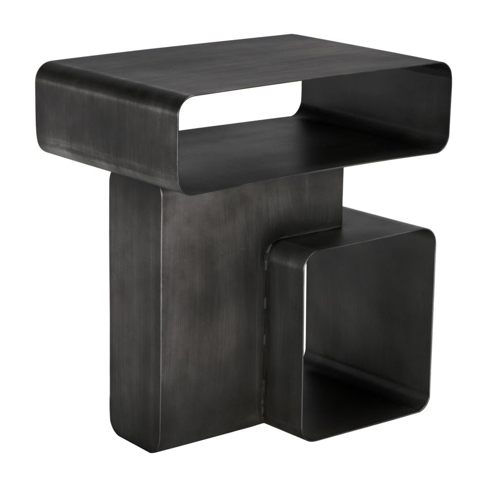 Danville Industrial Steel Side Table - LOOMLAN - Noir - Side Tables