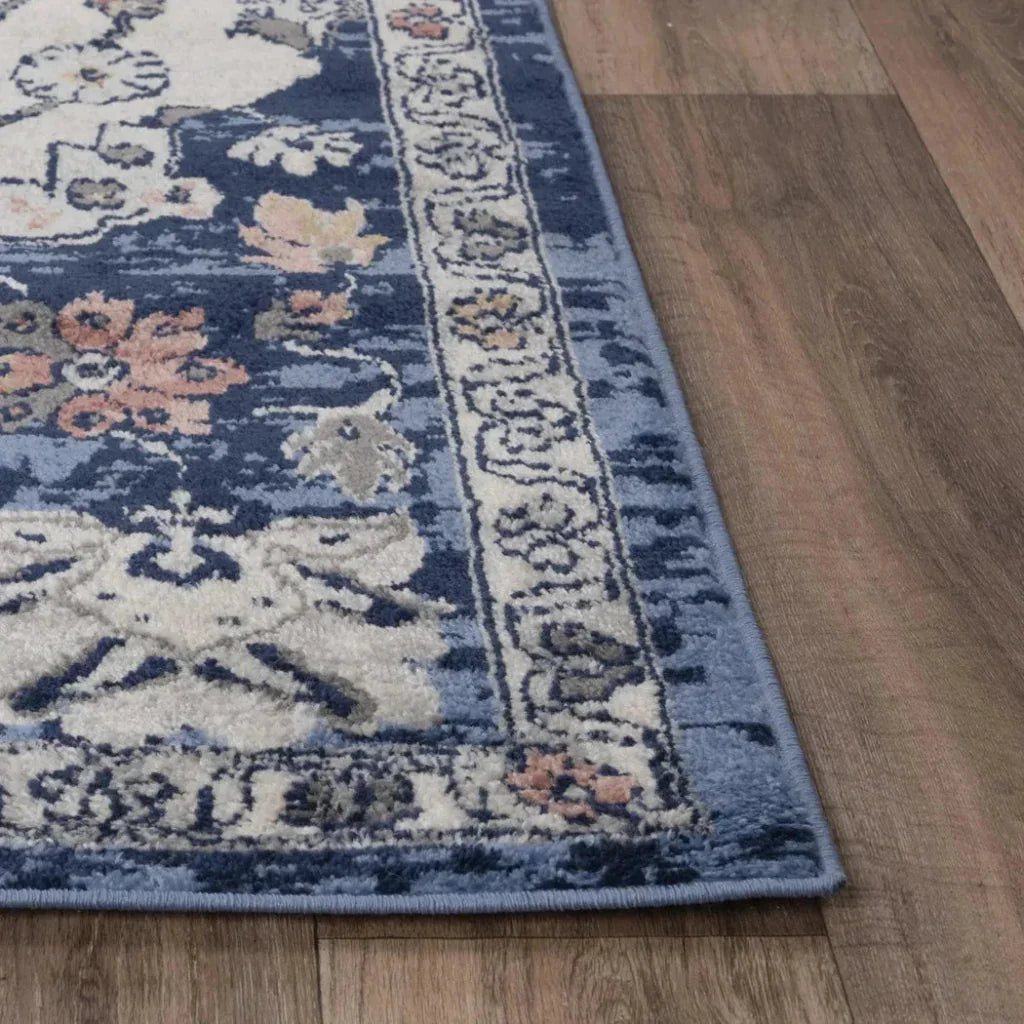 Danz Medallion Blue Kitchen Hallway Runner Rug - LOOMLAN - LOOMLAN - Area Rugs