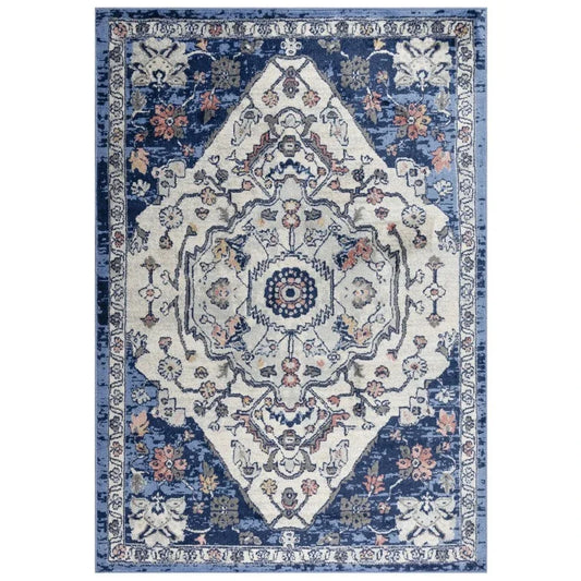 Danz Medallion Blue Kitchen Hallway Runner Rug - LOOMLAN - LOOMLAN - Area Rugs