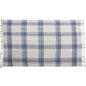 Dark Blue Plaid Outdoor Throw Blanket-Outdoor Pillows-LOOMLAN-LOOMLAN