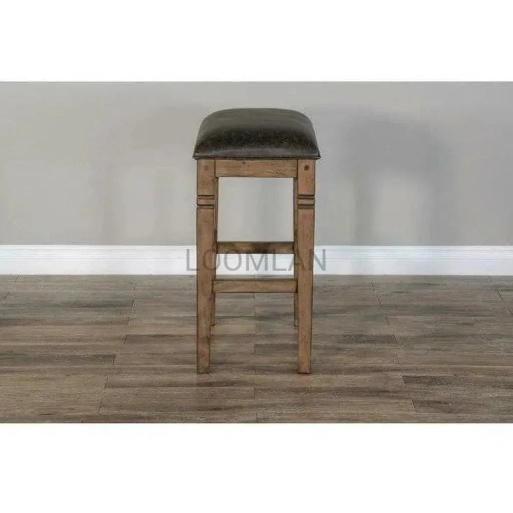 Dark Brown Backless Barstool Cushion Seat - LOOMLAN - Sunny D - Bar Stools