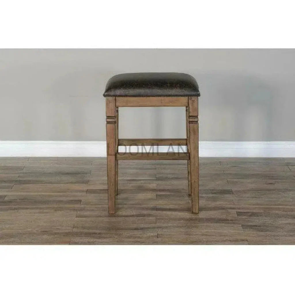 Dark Brown Backless Barstool Cushion Seat - LOOMLAN - Sunny D - Bar Stools