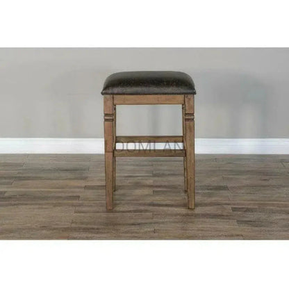 Dark Brown Backless Barstool Cushion Seat - LOOMLAN - Sunny D - Bar Stools