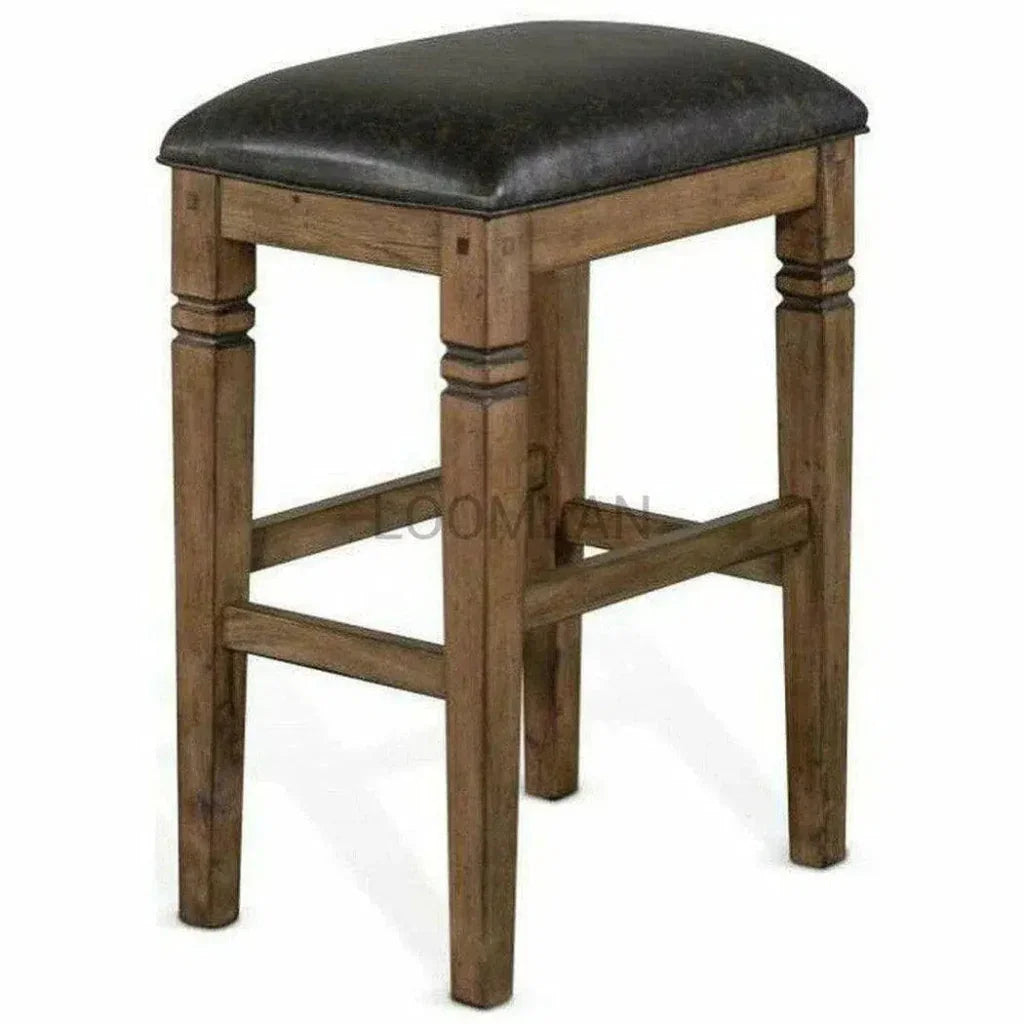 Dark Brown Backless Barstool Cushion Seat - LOOMLAN - Sunny D - Bar Stools