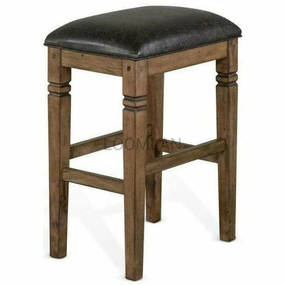 Dark Brown Backless Barstool Cushion Seat - LOOMLAN - Sunny D - Bar Stools