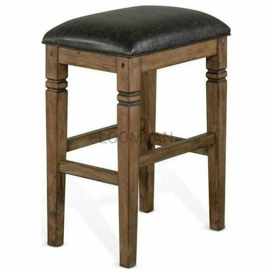 Dark Brown Backless Barstool Cushion Seat - LOOMLAN - Sunny D - Bar Stools