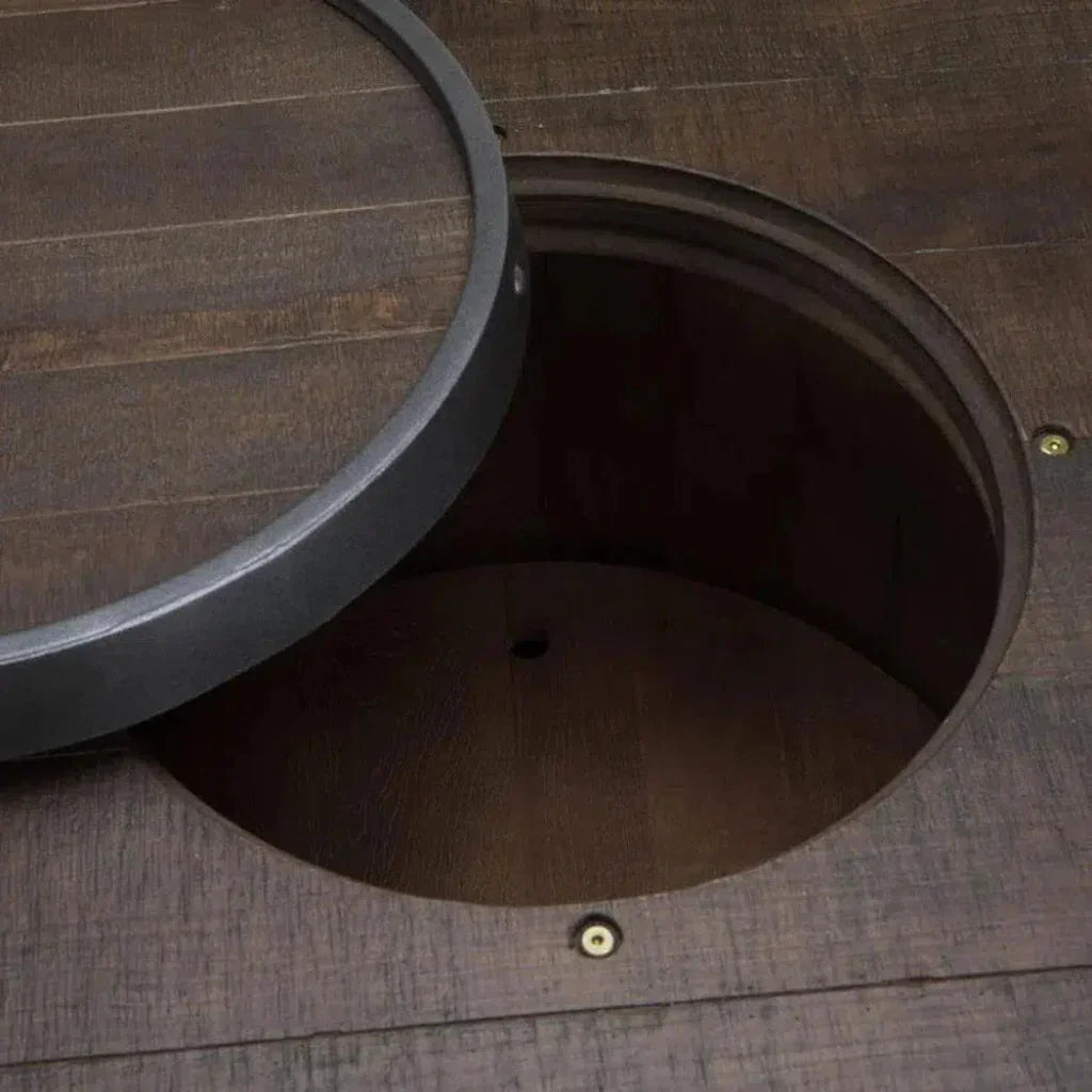 Dark Brown Round Barrel Pub Table Barstools 5 PC Set-Dining Table Sets-Sunny D-LOOMLAN