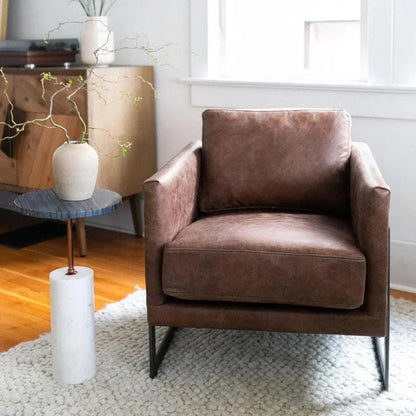 Dark Grey Marble Top Accent Side Table - LOOMLAN - Moe's Home - Side Tables