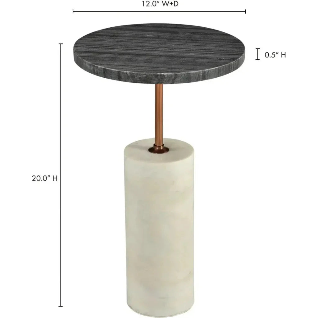 Dark Grey Marble Top Accent Side Table - LOOMLAN - Moe's Home - Side Tables