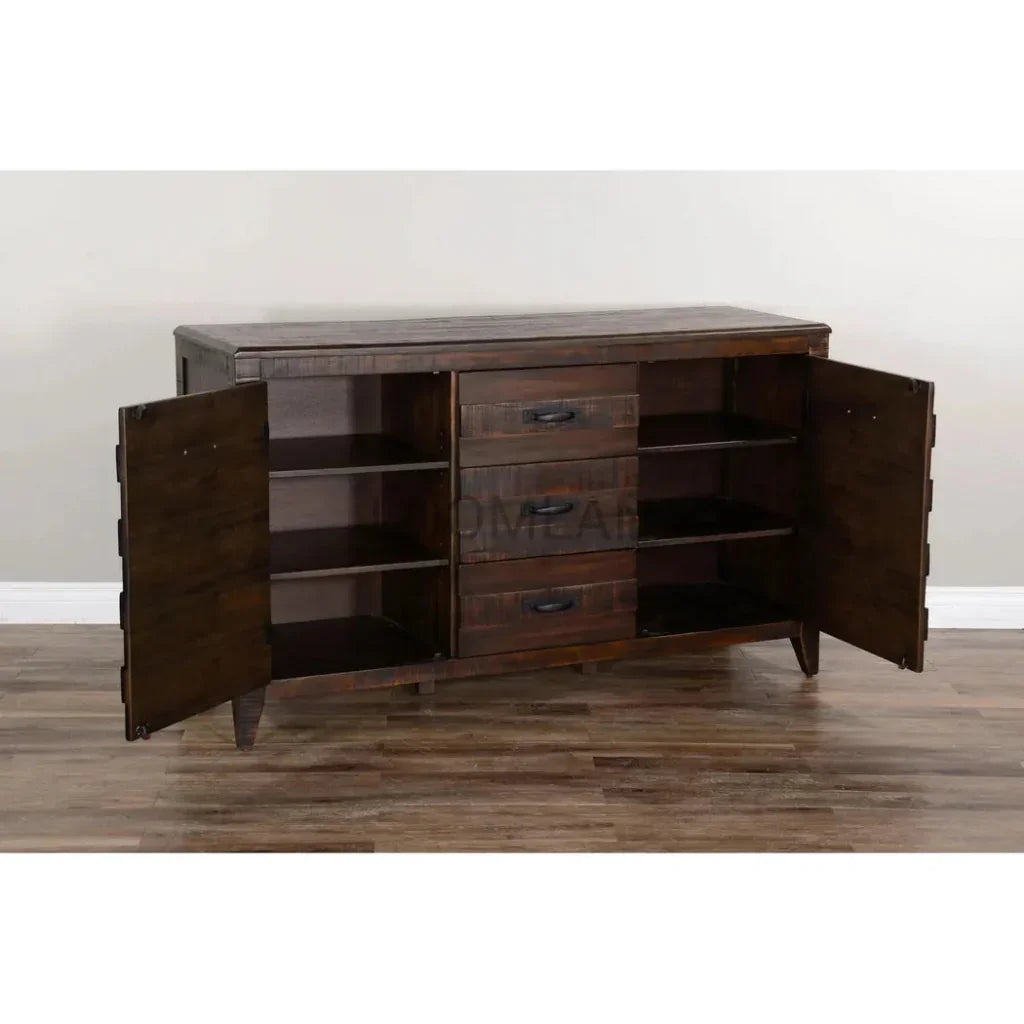 Dark Wood Dining Server Buffet Sideboard Drawers - LOOMLAN - Sunny D - Sideboards