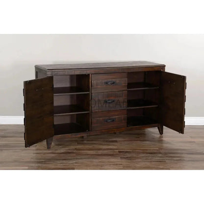 Dark Wood Dining Server Buffet Sideboard Drawers - LOOMLAN - Sunny D - Sideboards