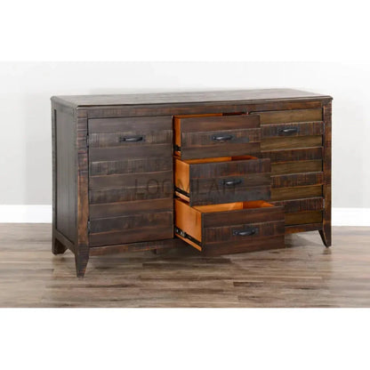 Dark Wood Dining Server Buffet Sideboard Drawers - LOOMLAN - Sunny D - Sideboards