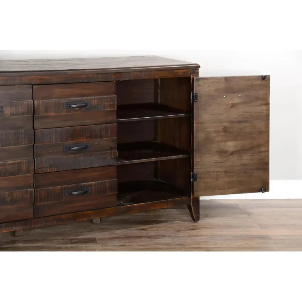 Dark Wood Dining Server Buffet Sideboard Drawers - LOOMLAN - Sunny D - Sideboards