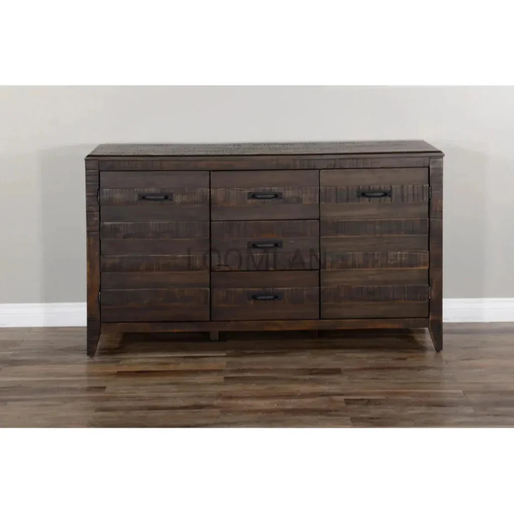 Dark Wood Dining Server Buffet Sideboard Drawers - LOOMLAN - Sunny D - Sideboards