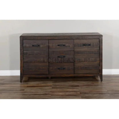 Dark Wood Dining Server Buffet Sideboard Drawers - LOOMLAN - Sunny D - Sideboards