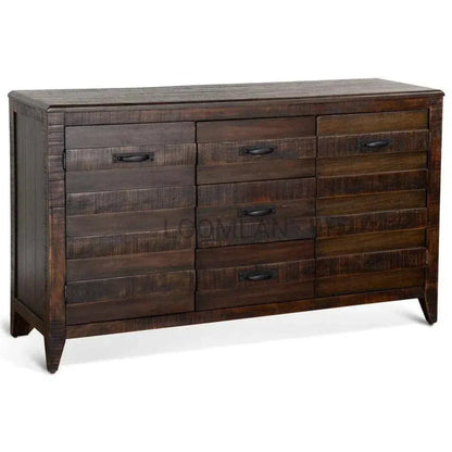Dark Wood Dining Server Buffet Sideboard Drawers - LOOMLAN - Sunny D - Sideboards