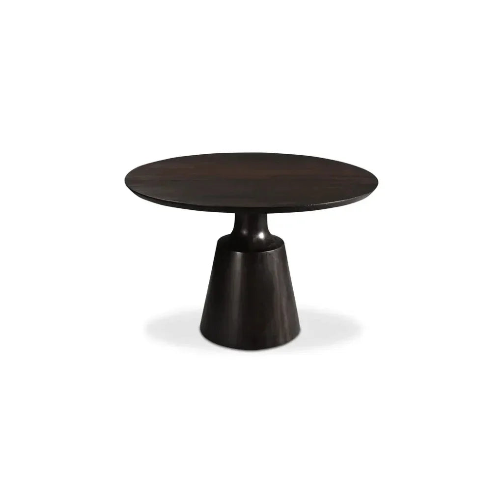 Dark Wood Round Dining Table Pedestal-Dining Tables-Moe's Home-LOOMLAN