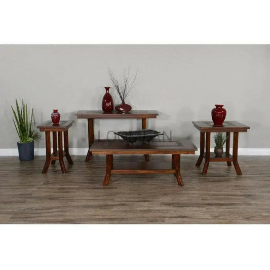Dark Wood Slate Sofa Table - LOOMLAN - Sunny D - Console Tables