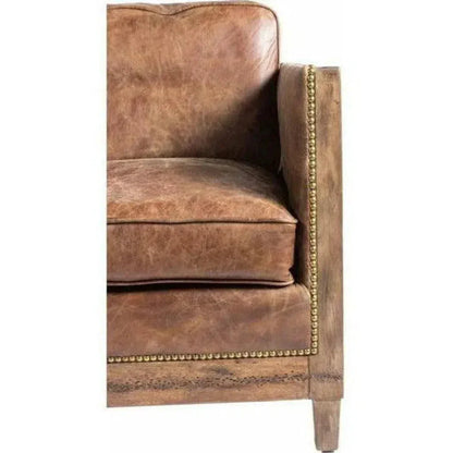 Darlington Brown Leather Club Chair - LOOMLAN - Moe's Home - Club Chairs