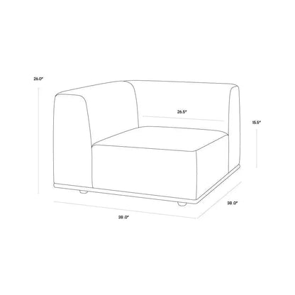Darren Fabric Modular Corner Chair-Modular Sofas-SUNPAN-LOOMLAN